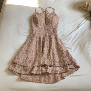 nude/pink formal dress
